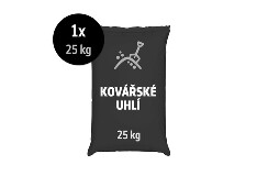 Kovářské pytlované černé uhlí, 25 kg